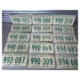 15 OKLAHOMA LICENSE PLATES 1975 COMï¿½L TRUCK. SOME