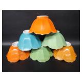 6 Vtg Asian Tulip/Lotus Flower Rice Bowls