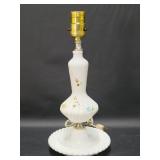 Painted Milk Glass Table Lamp