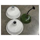 Vintage Industrial Enamel on Metal Light Shades 1