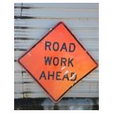Large Road Work Ahead Sign