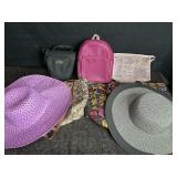 HANDBAGS, PURSE, CASE & 2 FLOPPY SUN HATS
