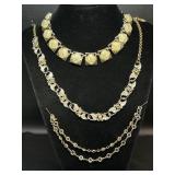 Vintage Choker Necklaces : Lucite Confetti , AB