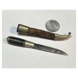Miniature Finnish Knife w/ Sheath - Puukko Dime