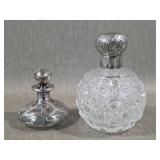 Antique Silver & Glass Perfume Bottles