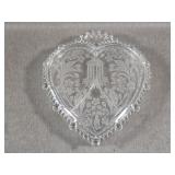 Vtg Heart-Shaped Glass Dresser Box - Cambridge ?