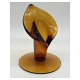 Vintage Amber Jack in the Pulpit Art Glass Vase