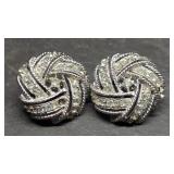 Vintage Crown Trifari Rhinestone Knot Clip On