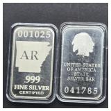 2- 1/2 OZ .999 FINE SILVER BARS