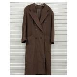 Vintage Womens Brown Camel Hair Long Coat Double
