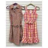 2 Dresses Lilly Pulitzer Pink Plaid Sz 8 &