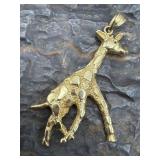 14k Yellow Gold Giraffe Pendant 9.2g
