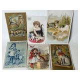 6 Antique Advertising Cards