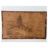 Antique Leather Postcard North Head Lighthouse