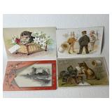 4 Antique Advertising Cards