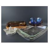 Vintage Glassware Lot Cobalt Blue Mixing Bowl