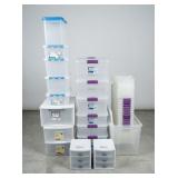 Large Lot of Assorted Clear Plastic Storage