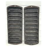 2 CAST IRON CORN MUFFIN PANS