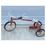 VINTAGE MCM TANDEM TRICYCLE, CHILDS 2-SEATER