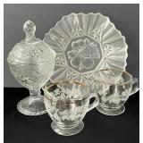 Bartlett Collins Etched Grape Creamer Sugar,