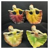 4 Art Deco Dancing Lady Planters