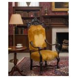 Antique Baroque Stylized Parlor Arm Chair
