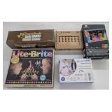 Vintage Games +, Lite-Brite, Deluxe Runnikub,