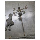 Antique Copper Rooster Weather Vane Needs TLC