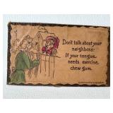 Antique Leather Envelope/ Postcard