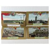 4 Antique Souvenir Quebec Postcards Unused