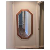 Long Octagonal Oak Framed Wall Mirror
