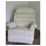Vintage Off-White La-Z-Boy Leather Recliner