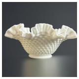 Unmarked Fenton Hobnail MilkGlass Bowl 9ï¿½ï¿½ Across
