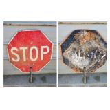 Vtg Stop Slow Roadwork Sign