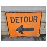 Vtg Road Sign Detour