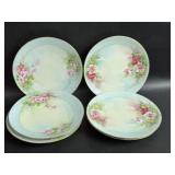 6 Hand Painted China Bread Plates Silesia