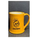 Happy Hand Thrown Pottery Mug Signed by Augusta