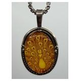 Carved Amber on David Yurman 925 Chain 21.77g