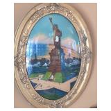 Antique Reverse Painting Statue of Liberty