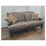Lexington Studded Leather Sofa w/ Wood Frame