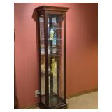 Modern Tall Narrow Lighted Display Cabinet