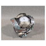 Large Signed Navajo Turquoise & Silver Watch Cuff