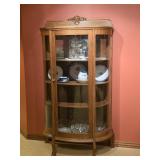 Petite Oak Bow-Front Display Cabinet