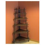 Antique Walnut Corner Display Shelf