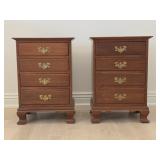 Pair of Vintage Mahogany 3-Drawer Nightstands