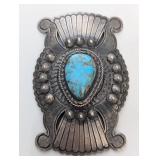 Large Wallace Yazzie Jr. Navajo Sterling Silver