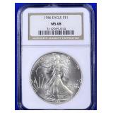 1986 American Silver Eagle NGC MS-68