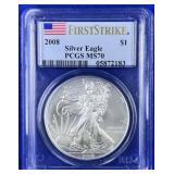 2008 American Silver Eagle 1st Strike PCGS MS-70