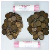 2 Rolls (100) Teens & 20's Wheat Cents