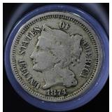 1874 - 3 Cent Nickel